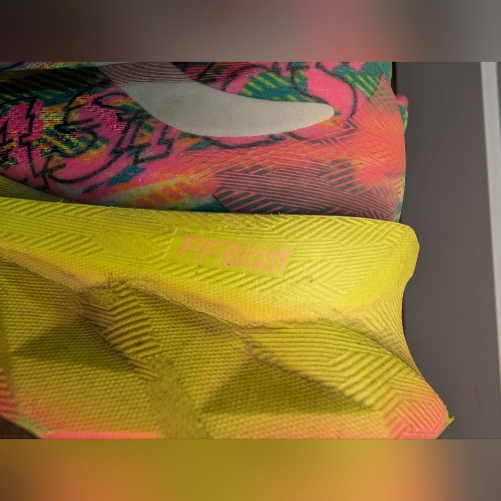 Asics Women's Multicolor Neon Pink & Yellow Athletic Running Shoes - Picture 7 of 8